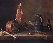 Jean Baptiste Simeon Chardin Uppige food with cook utensils oil painting artist